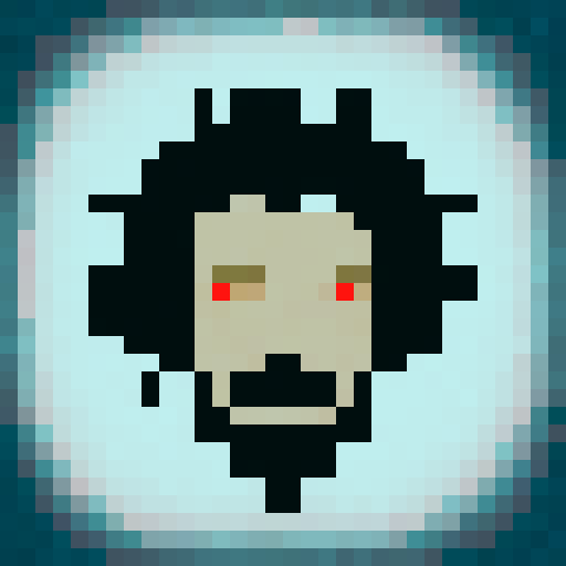 bull with large, curved horns, crypto punk character wearing a vibrant, futuristic avatar, depicted in a close-up, 32x32 pixel art portrait, showcasing intricate details with a vibrant sRGB color palette