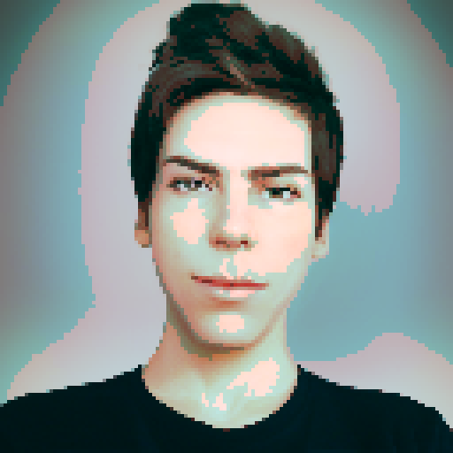 Lifelike pixel art portrait, profile picture