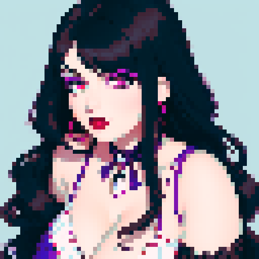 curvy, cute, goth girl, black hair, purple eyeshadow, red lipstick, glamour shot.