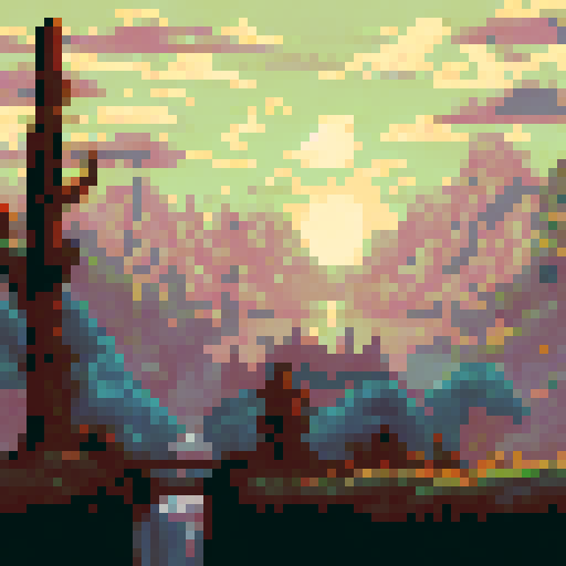 Generate a scene depicting a village under attack by night creatures for a game set in an apocalyptic world. The village should be nestled in a valley surrounded by dense forests and looming mountains, with a full moon casting an eerie glow over the landscape. Buildings should be ablaze, with flames licking the night sky and casting flickering shadows. In the foreground, 