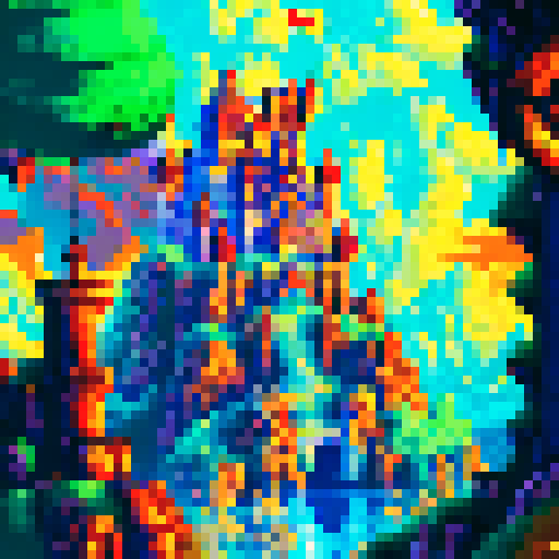 Majestic castle, towering mountains, giant cat standing over city, dragon wings, landscape portrait
