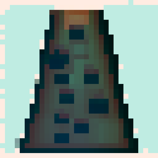 pixel art 2d rock with black outline