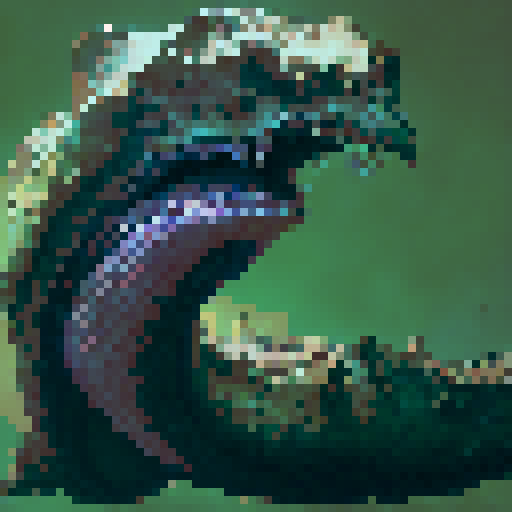 Giant vicious worm with teeth