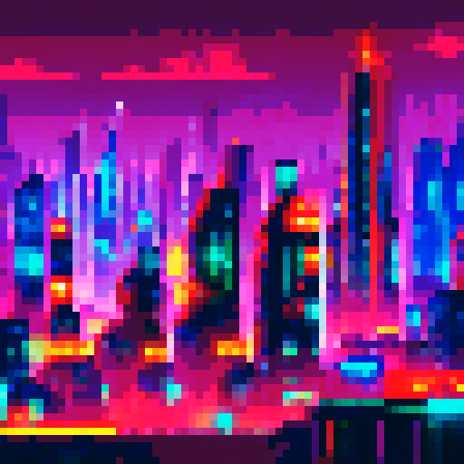 cyberpunk city view, neon-lit skyscrapers, bustling streets below, futuristic hover cars, towering holographic billboards, glitchy digital advertisements, smog-filled atmosphere, rain-soaked pavement, flickering streetlights, steam rising from sewer grates, reflective glass facades, glowing cybernetic implants, dark and gritty alleyways, towering megacorporation headquarters,
