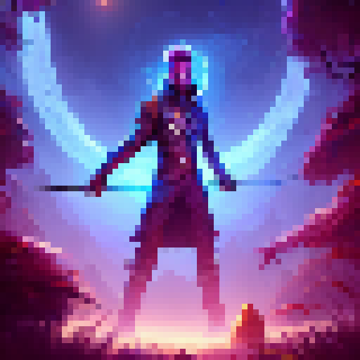 Glowing-eyed rogue Ekko wields a silver sword, evading shadowy wolves in a mystical forest of giant mushrooms and luminescent flora. (Fantasy RPG)