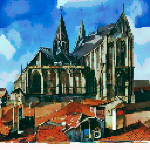 Tournai Belgium, today. Slice of life. Populate image. Cartoon color tones.