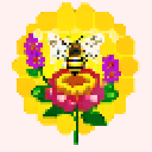 bee in flowers on honey comb with dripping golden honey