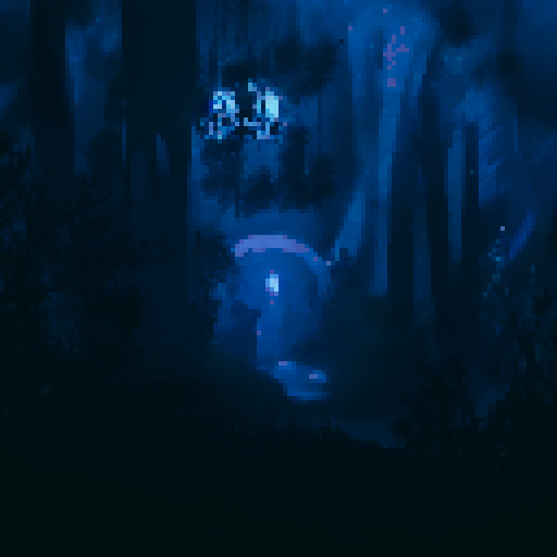 Night forest, dark background, scary