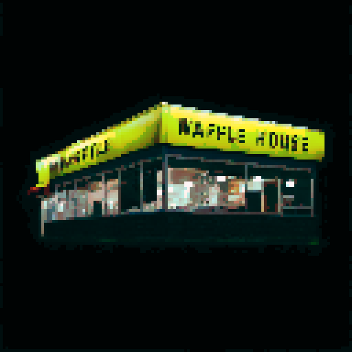 Waffle House on a black background