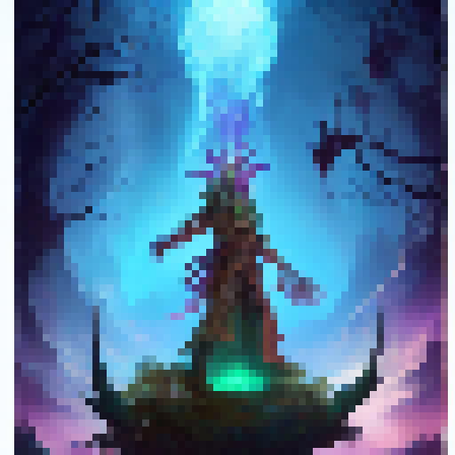 "Ekko the time-traveling mage, donned in emerald robes and wielding a glowing hourglass staff, battles a horde of skeletal warriors in a misty, enchanted forest as a dragon circles overhead in the style of a classic fantasy RPG game."