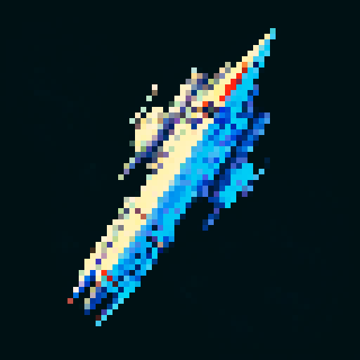 a pure 2d sprite for a space game. a top down view of a triangular spaceship all by itself ,style of the 80s. The spaceship should not have any shadows.