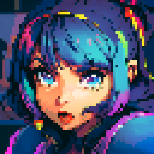 Colorful, retro, vibrant, 8-bit, pixelated, sRGB