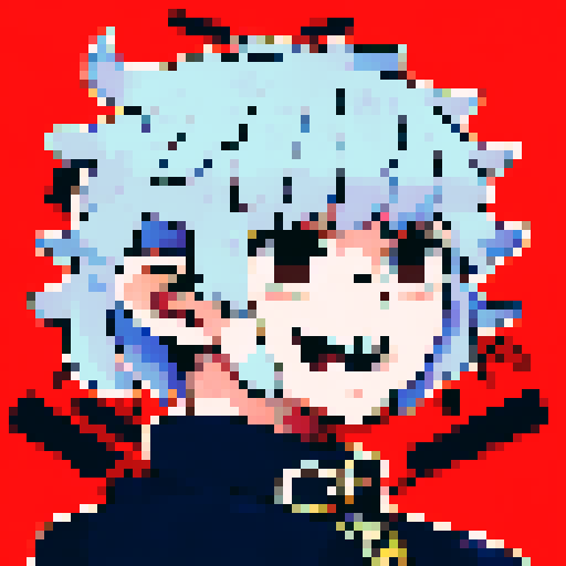 Minister of Defense, 55-years old, close-up, anime style, pixel art, serious expression, graying hair, piercing eyes, military uniform, confident stance, bust