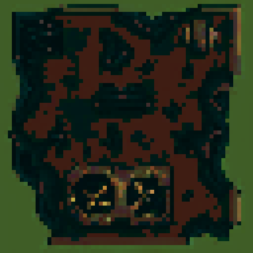 destroyed building, crumbling walls, shattered windows, overgrown vines, graffiti tags, pixelated debris, vibrant colors, jagged edges, sRGB color palette, retro aesthetics, low resolution, blocky textures