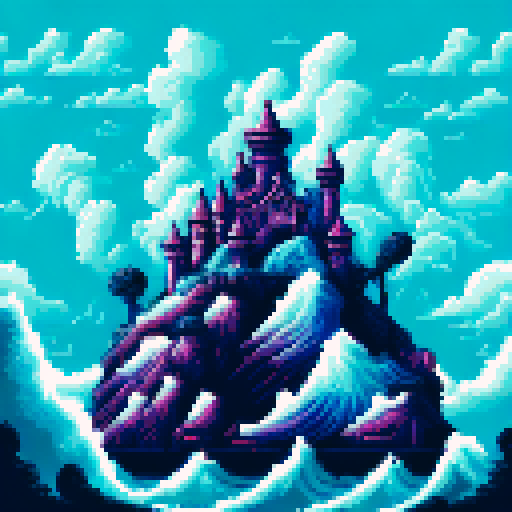 choppy ocean waves high drama intense colors moody lighting 