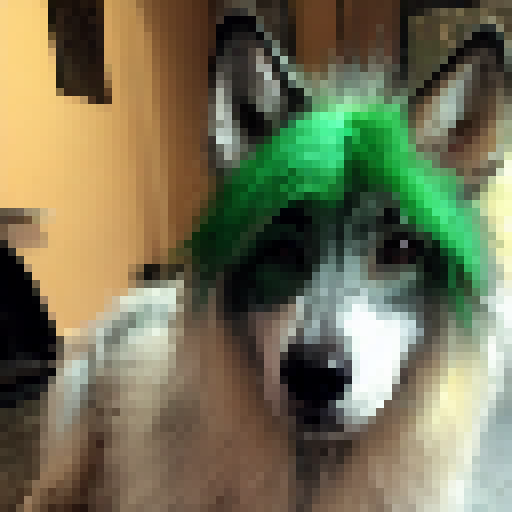 hunter world of Warcraft green hair wolf dog
