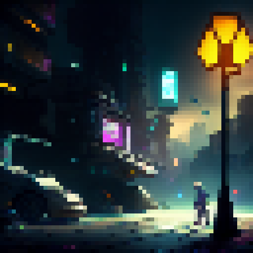 pixe art, sideview, cyberpunk slum, battleback, rpg maker mz