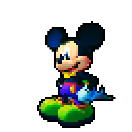 pixel image of mickey mouse