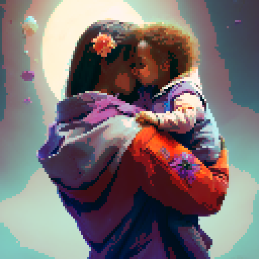 "Create a digital Disney-style image featuring a mother and child surrounded by a floral design in light colors with text reading 'Mothers Day' in red, black, gray, and white."