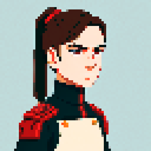 Male Imperial soldier with brown hair in a short ponytail