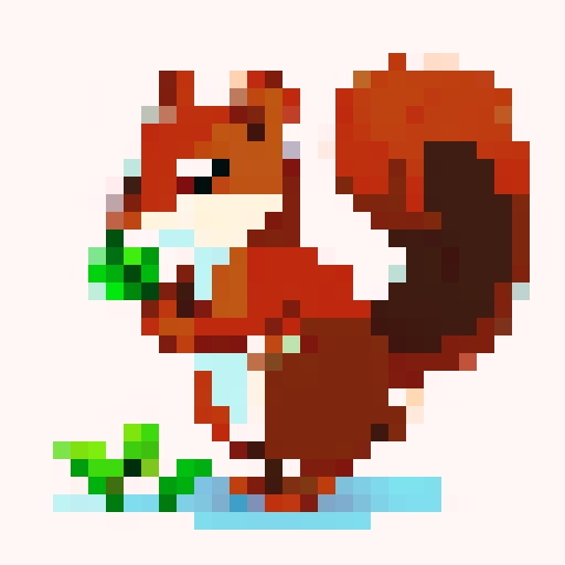 squirrel standing sideways against a clear single color background