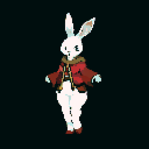 Mysterious and whimsical wererabbit in the style of wizardry