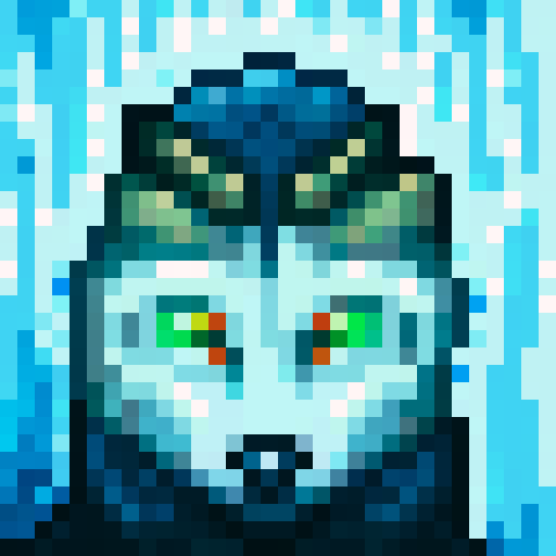 Wolf avatar,portrait, glowing eyes