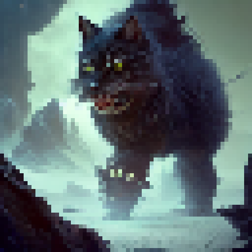 Fierce, fur-covered felines, with razor-sharp claws and piercing eyes, engage in a vicious battle of teeth and claws amidst a fantastical, RPG-inspired landscape.
