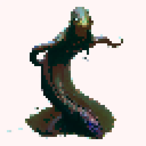 Snake with the torso and head of a human, horror fantasy rpg