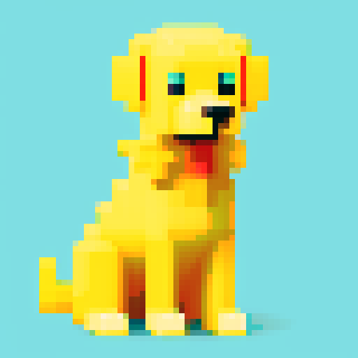 8-bit yellow dog
