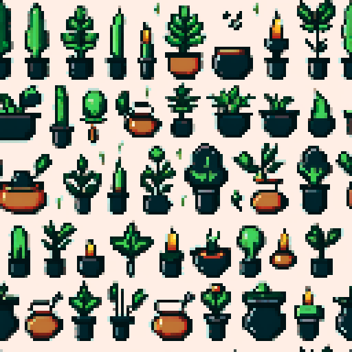 A collection of witchy herb icons folk Etsy cross stitch pattern 