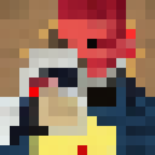 "Create a 16x16 pixel portrait of a majestic, sinking ship with a dramatic, stormy sky background and a glimpse of the moon peeking through the clouds, using a mix of dark blues and grays to evoke a sense of foreboding and tragedy."