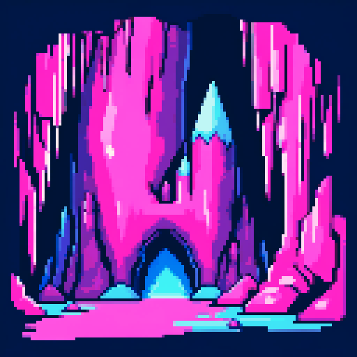 a crystal cave pink and blue 