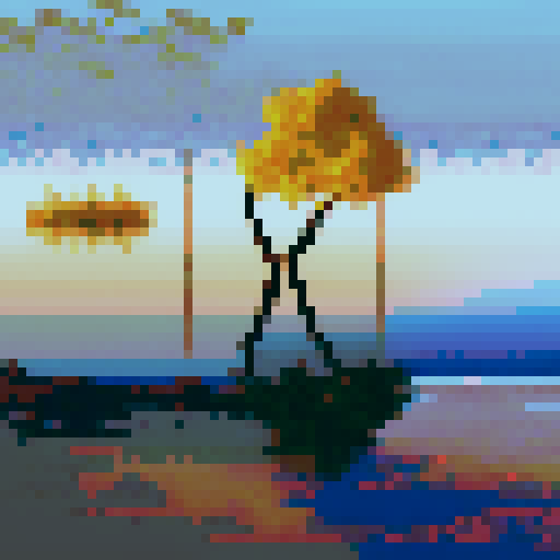 Golden hour; still water