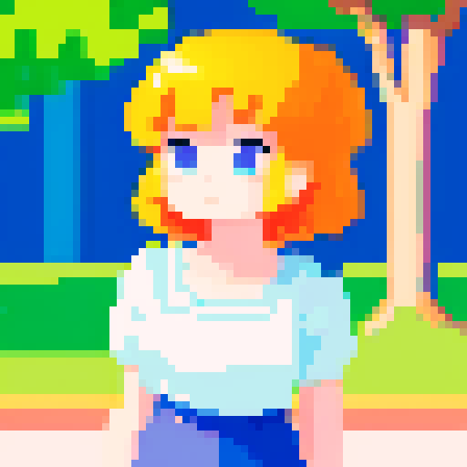 A cute girl with short hair brings bright sunshine.