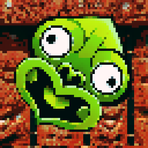 A twisted green Hei Tiki head, wide-eyed and contorted, exuding a mix of mischief and madness, stylized with bold lines and exaggerated features with dark brown māori carving background. 