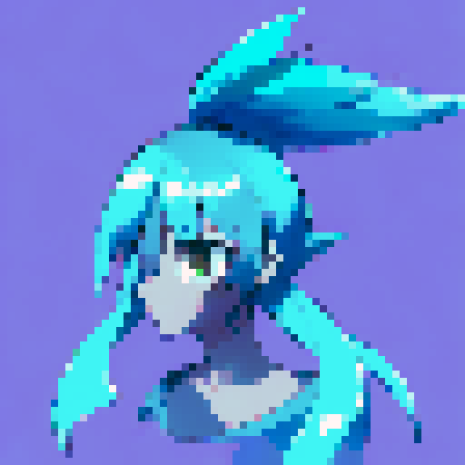 Smug blue haired catgirl