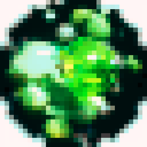 glass crystal gem, semi-transparent green, fantasy