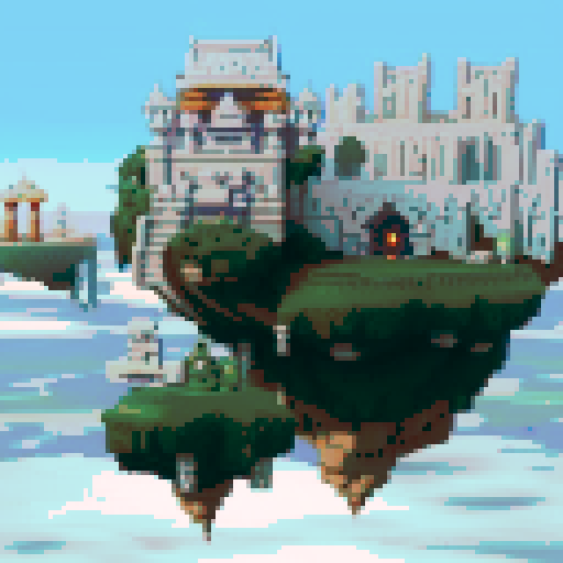 Floating island temple
