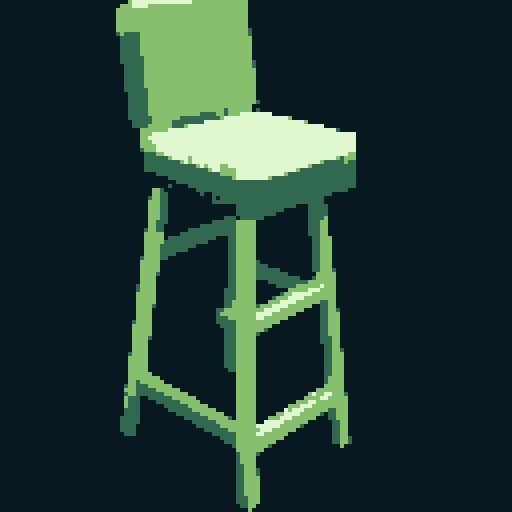 Old bar stool from an Irish tavern. Gameboy style