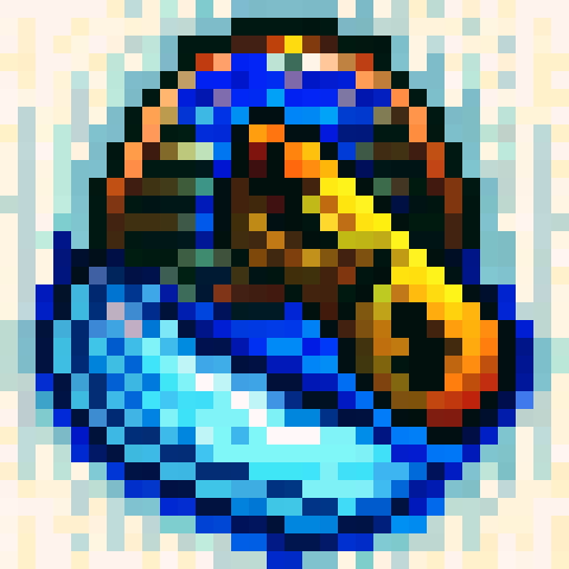 foot icon speed, vibrant blue, pixelated, game icon, skillfully crafted, intricate details, 32x32 pixels, sRGB colors, close-up view, portrait style, dynamic shading, glossy finish