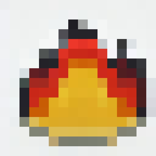 fire emoji icon, pixelated flames, vibrant colors, glowing embers, sharp edges, detailed shading, 16x16 pixels, close-up view, intense expression, game icon style, portrait orientation, fiery backdrop