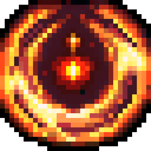 Diamond Shaped Fireball, Orange Flame, Lighter orange background, Flame tail