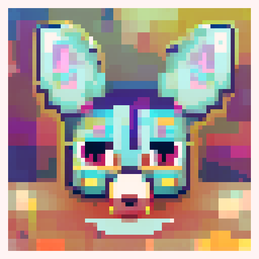 chihuahua, pixel art, sRGB, tiny, vibrant, playful, expressive, big eyes, floppy ears, wagging tail, textured fur, small paws, bold outlines, low resolution, retro, digital, 8-bit
