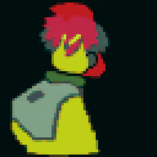 Back view of character