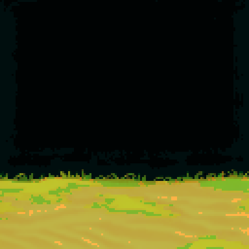 Reddish dirt ground with patches of grass