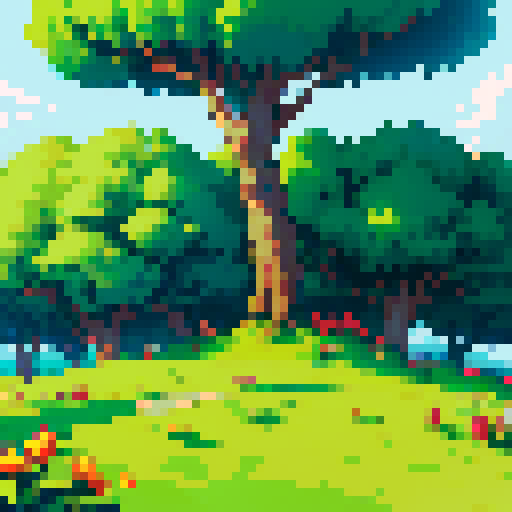 tree and bushes, no background