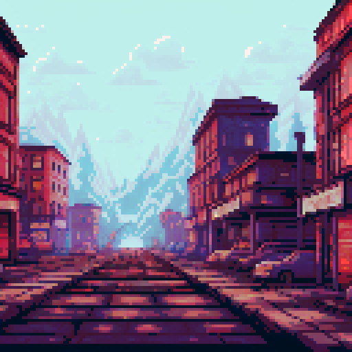 Abandoned steampunk city, dark colors