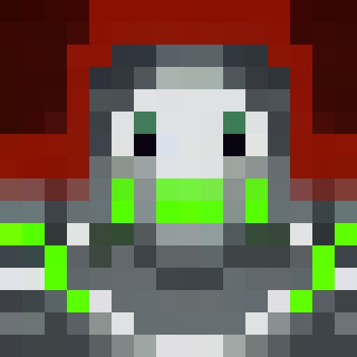 Rust-covered robot standing in a neon-lit alleyway, staring menacingly at the viewer with a single glowing red eye.