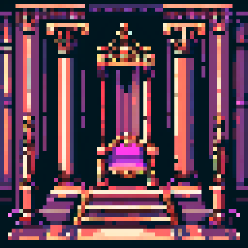 royal chamber, kingdom. throne, columns